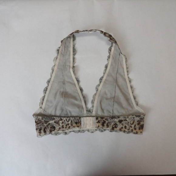 Free People Halter Bra Leopard Print Floral Brown - Picture 3 of 3